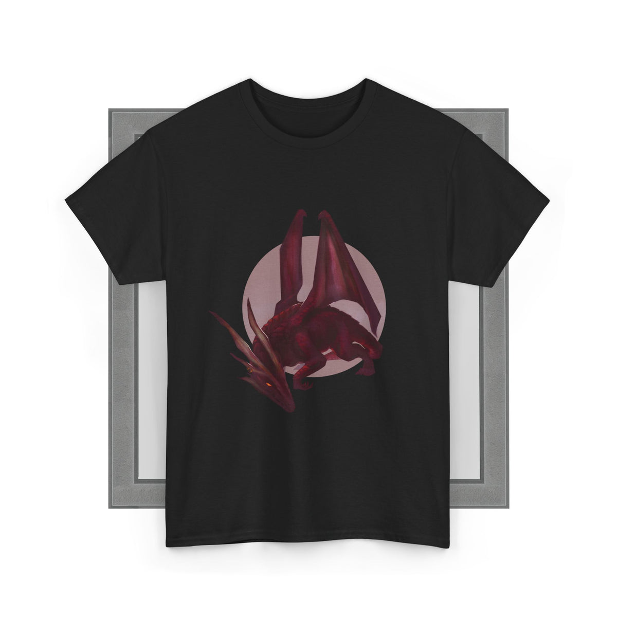 Forsiden af Red Dragon unisex T-shirt med tryk