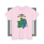 Forsiden af Orker Ikke mere unisex T-shirt med tryk i farven lyserød