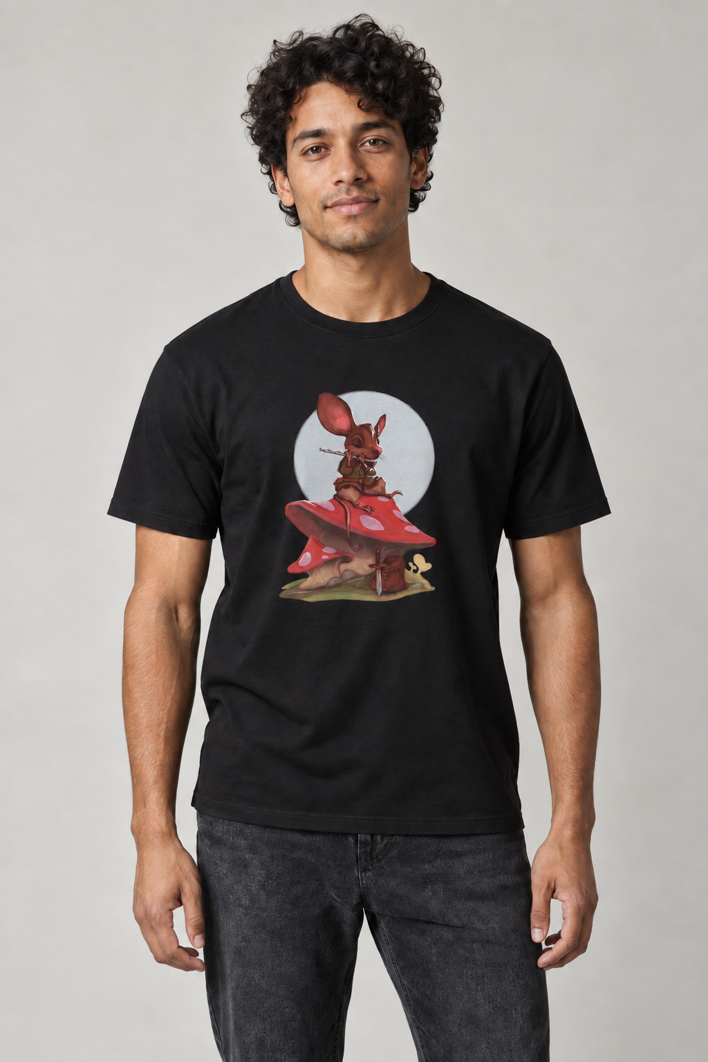 Adventure Mouse unisex T-shirt med tryk