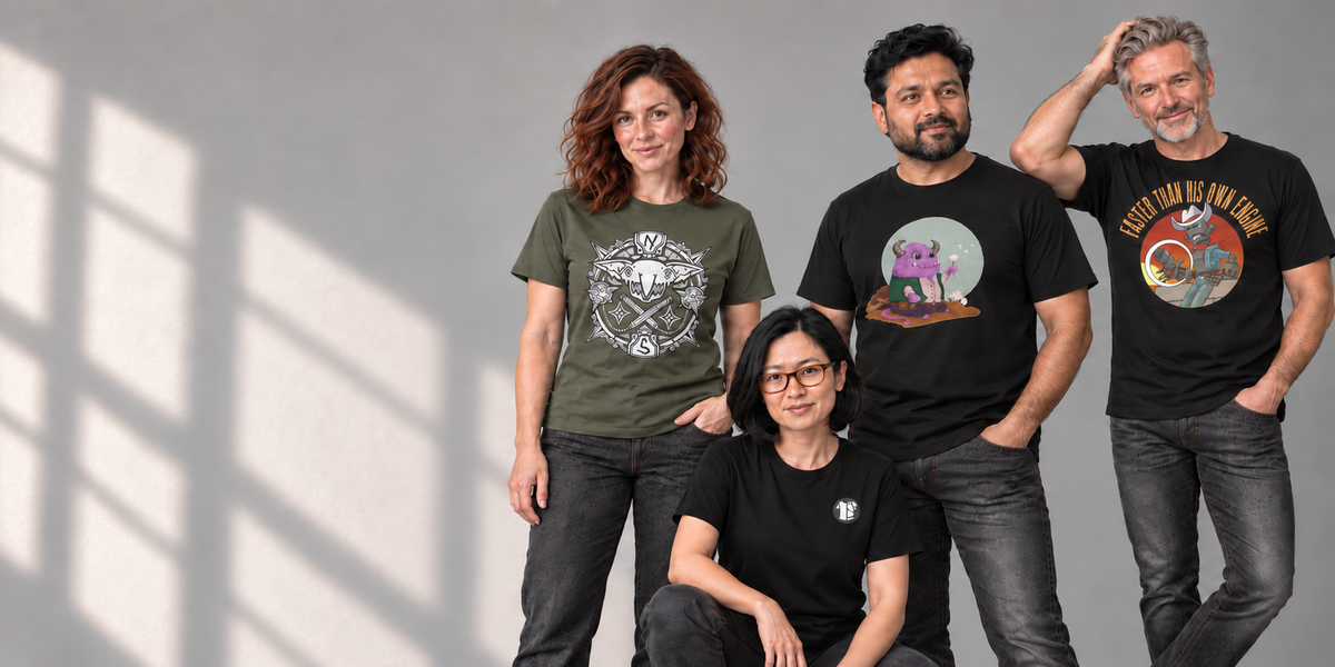 Modeller i ChestSlot T-shirts med tryk