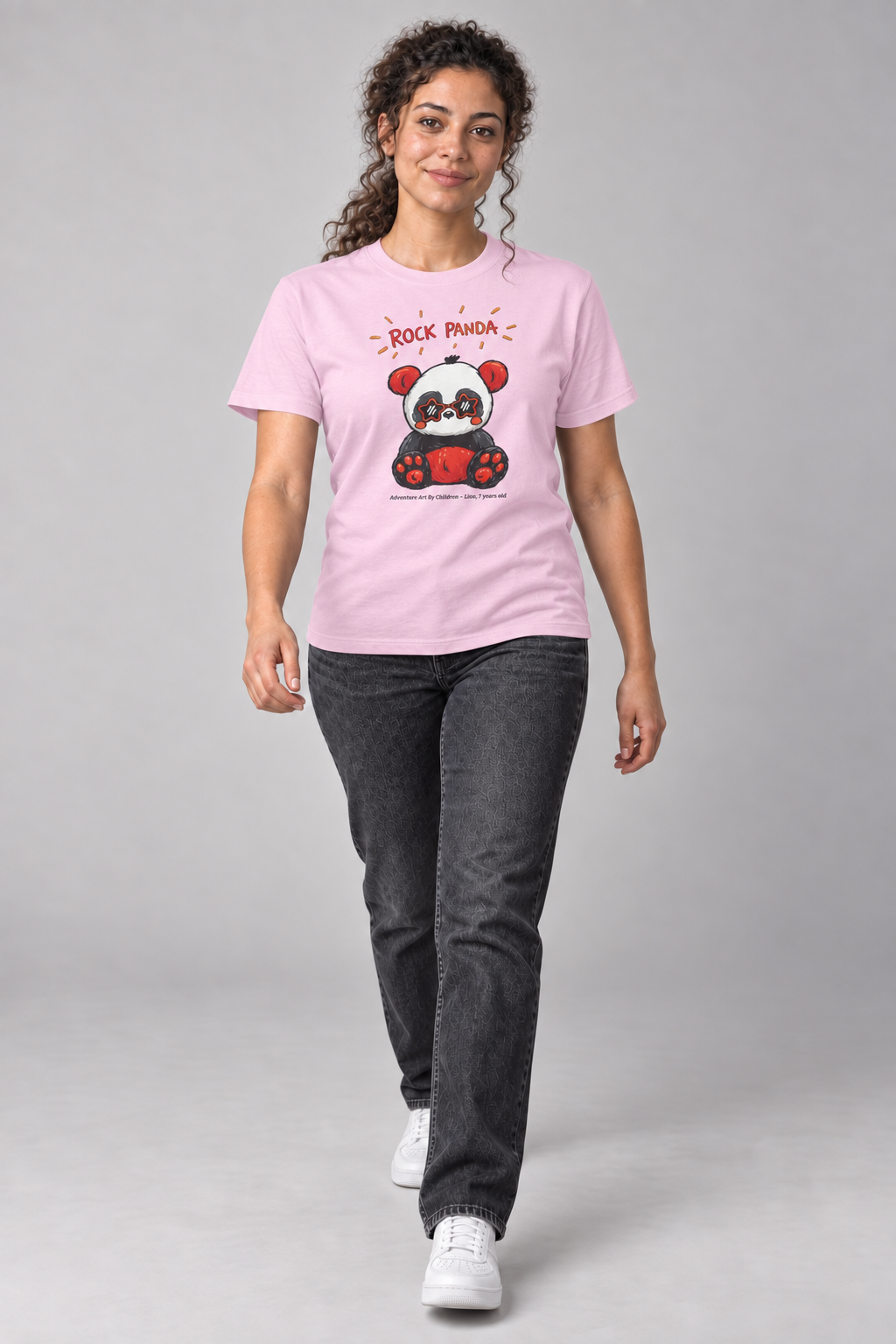 Rock Panda unisex T-shirt med tryk til voksne